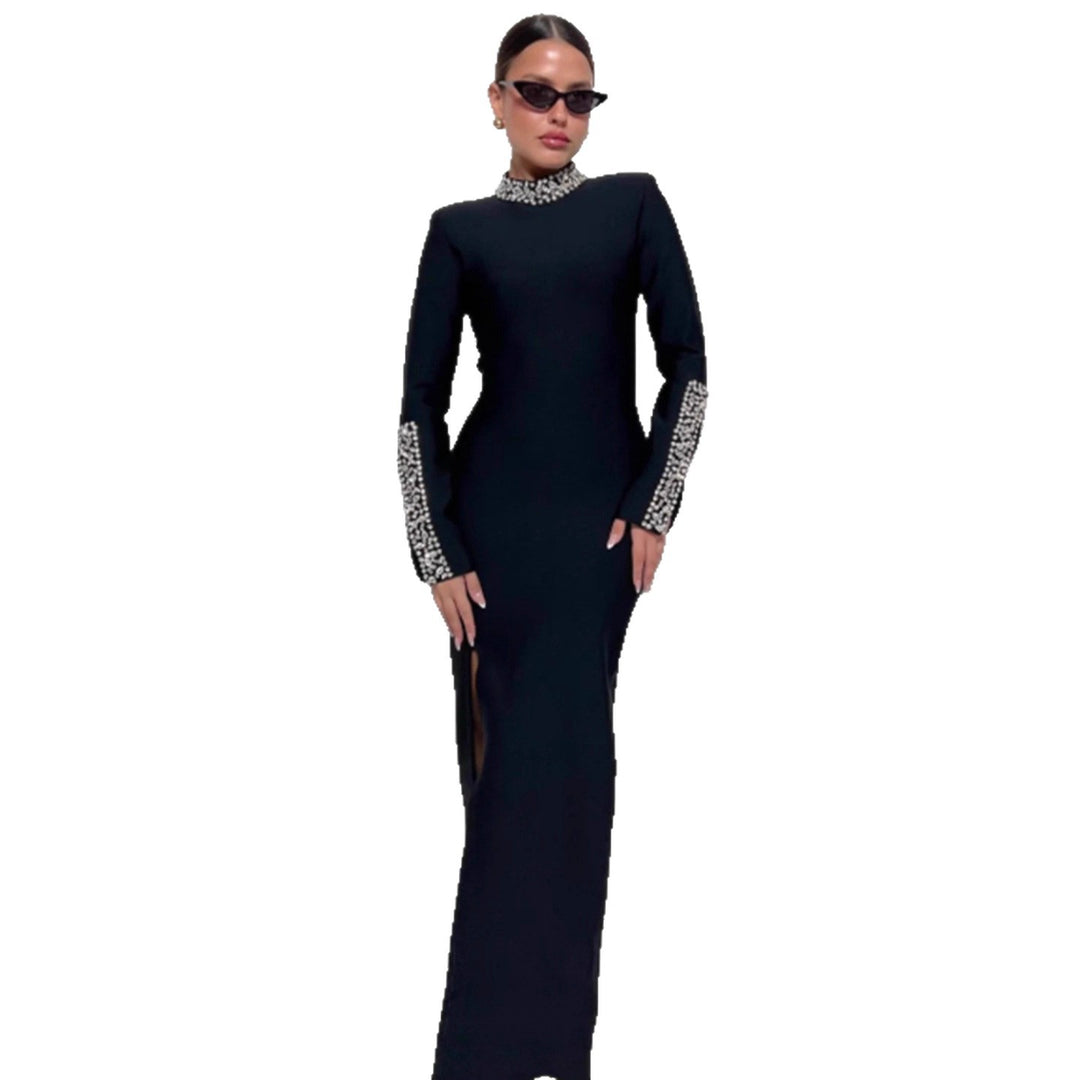Damen Elegantes Abendkleid mit schimmernden Details und hohem Schlitz Drune