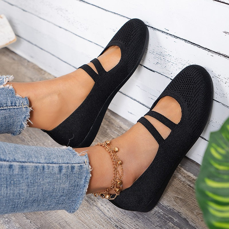 Drune | Flache Slipper Mit Riemen Über Dem Spann Und Flacher Sohle Für Damen