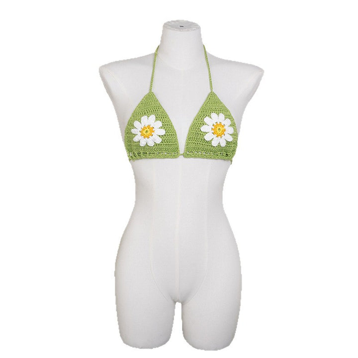 Damen Häkel-Bikinioberteil mit floralen Akzenten Drune