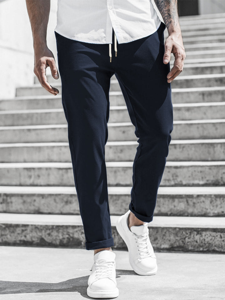 Herren Sportliche Chino-Hose mit flexiblem Bund und modernen Details Drune