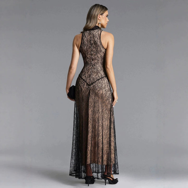 Damen Spitzen Abendkleid Drune