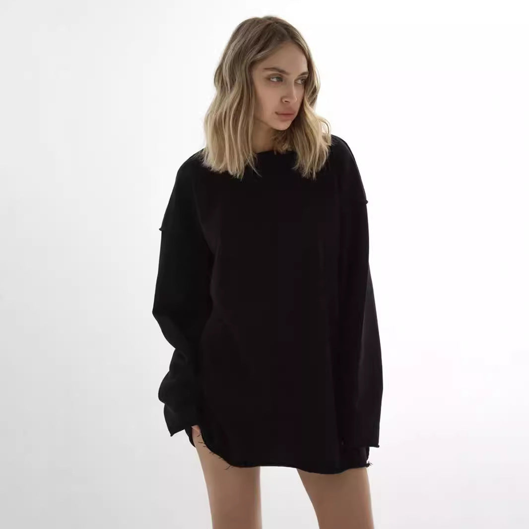 Damen Oversized Sweatshirt mit lässigem Schnitt und breiten Ärmeln Drune