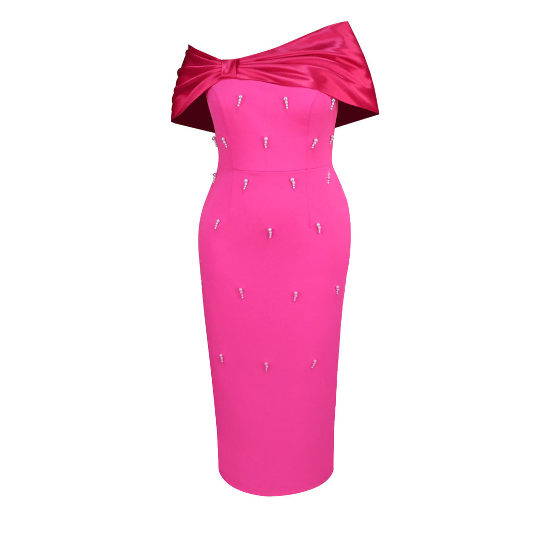 Damen Abendkleid mit schickem Oberteil und funkelnden Applikationen Drune