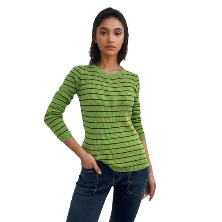 Damen Langarmshirt mit feinen Streifen und weitem Schnitt Drune