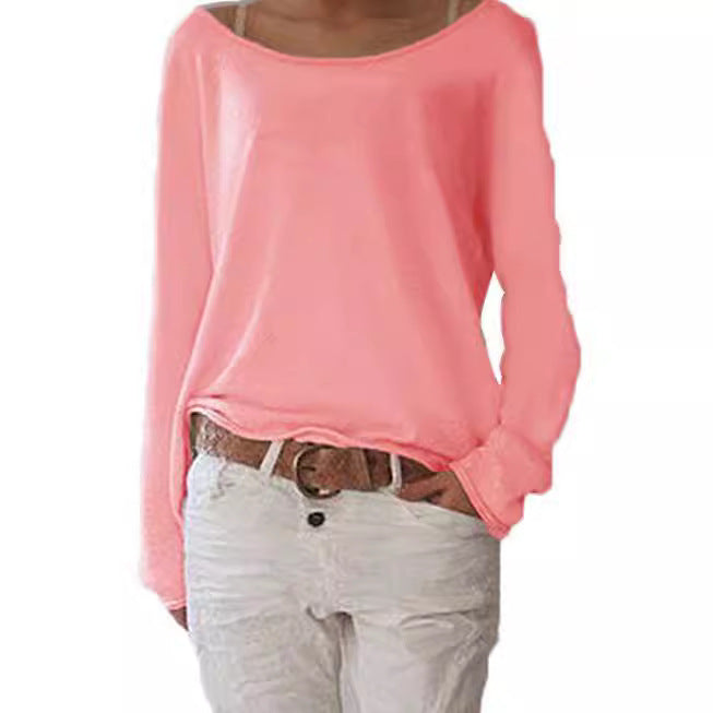 Damen lässiger und leichter Pullover mit weit ausgeschnittenem Halsausschnitt Drune