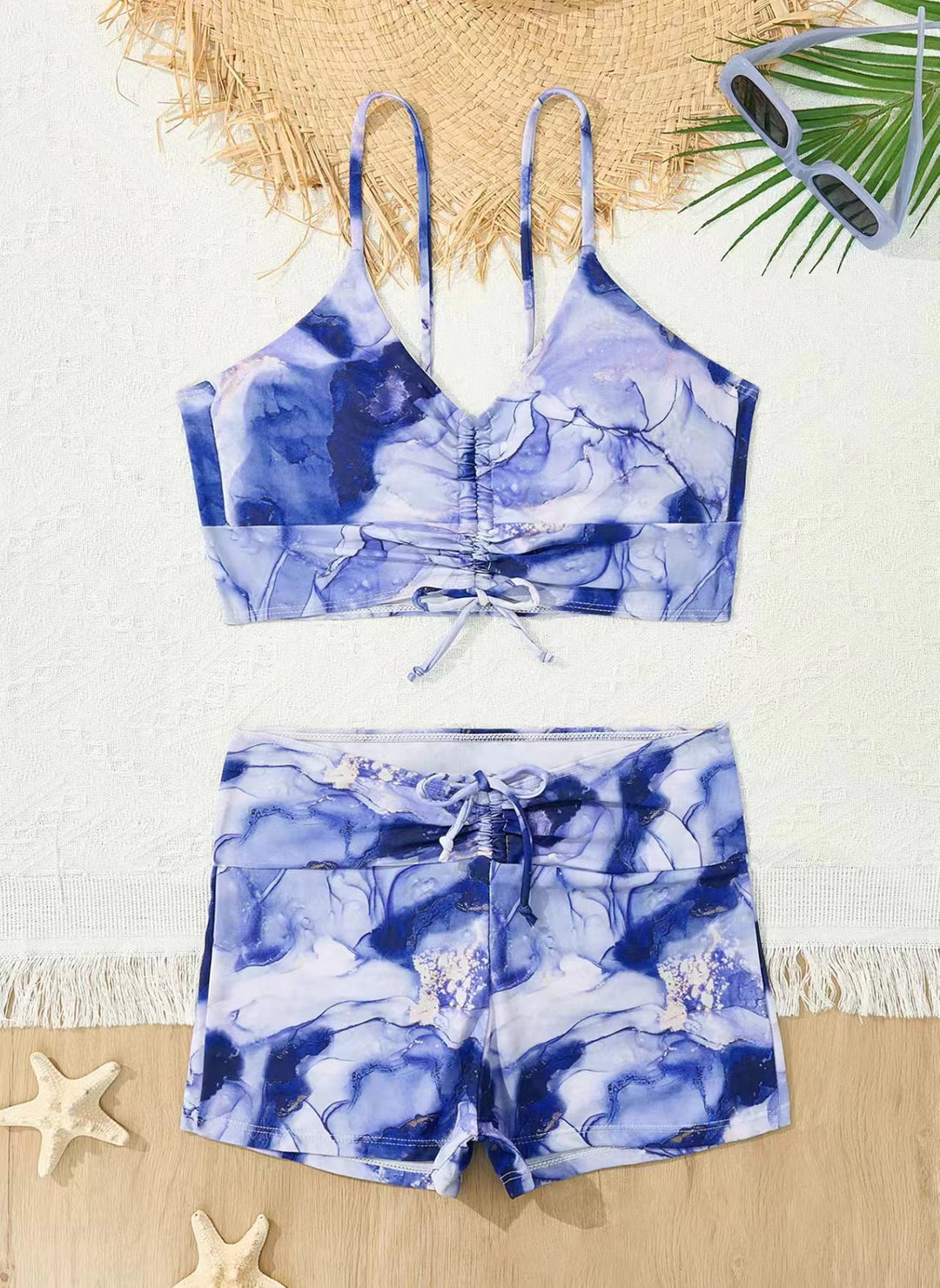 Damen Sportliches Bikini-Set mit verstellbaren Trägern Drune