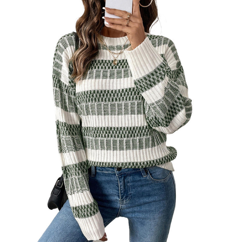 Damen Pullover mit strukturiertem Muster und weitem Schnitt Drune