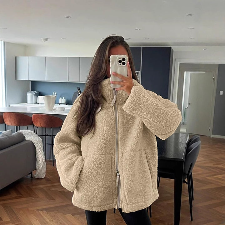 Damen kuschelige Fleecejacke Drune