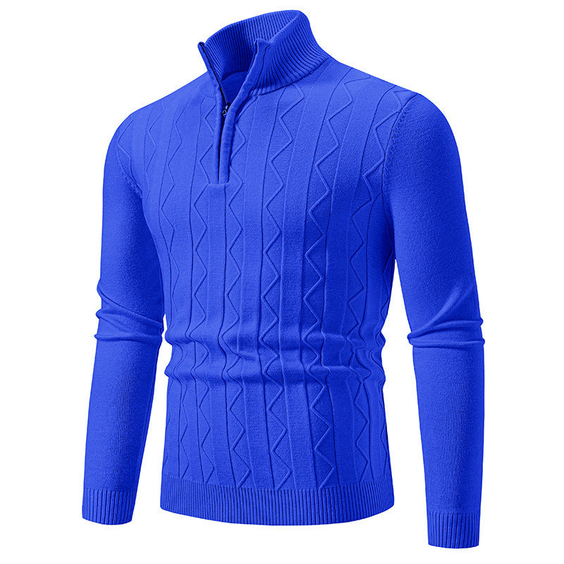 Herren eleganter Rollkragenpullover mit Zopfmuster und hohem Kragen Drune