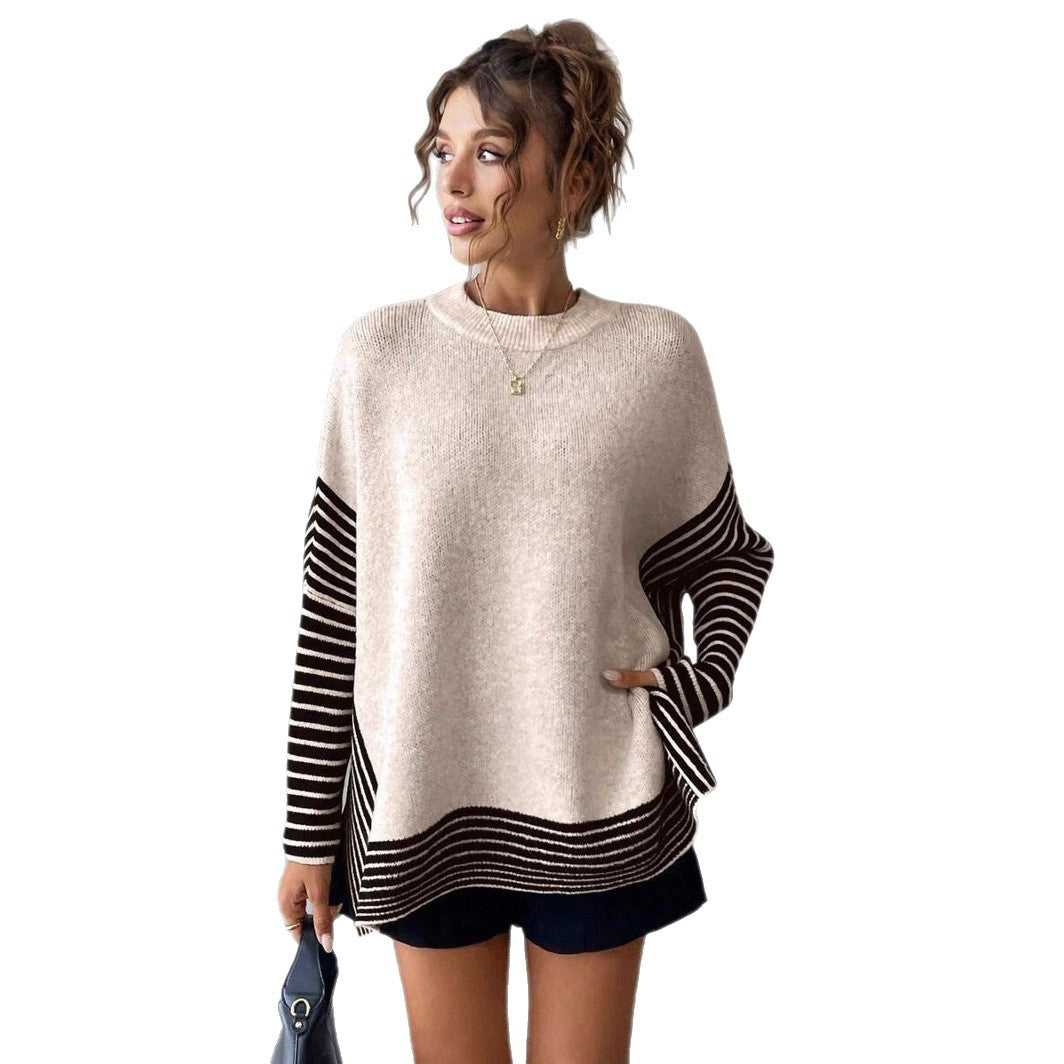 Damen Strickpullover mit modernem Streifenmuster und oversized Schnitt Drune