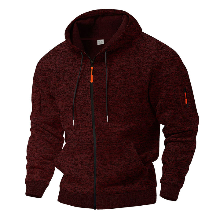 Herren sportlicher Kapuzenpullover mit atmungsaktiver Struktur und farblich abgesetzten Reißverschluss-Details Drune
