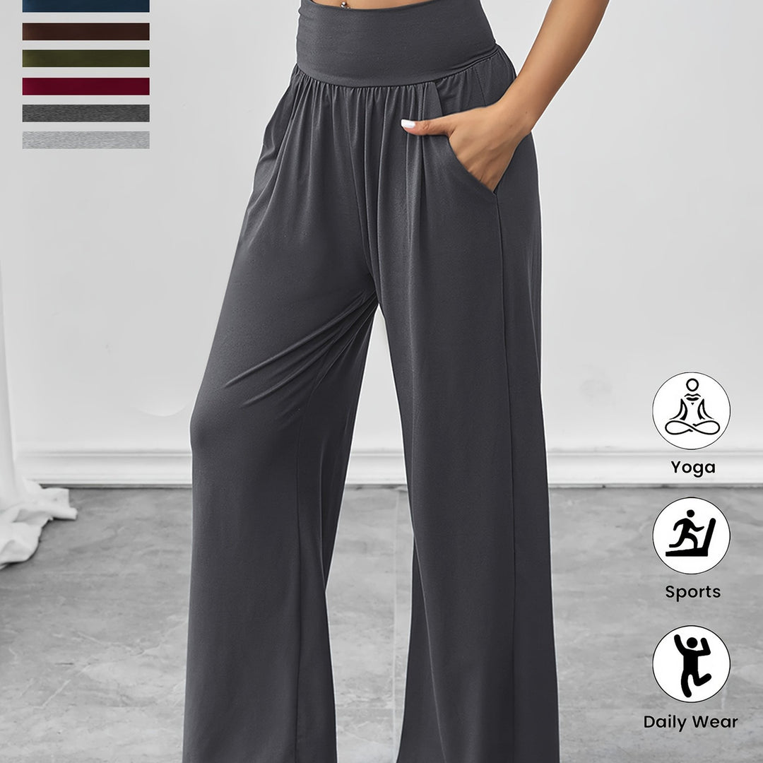 Damen gemütliche Freizeithose mit elastischem Bund und Seitentaschen Drune