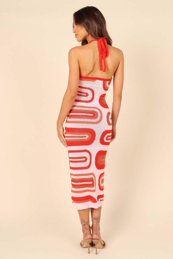 Damen Maxikleid mit lässigem Schnitt und kreativem Muster Drune