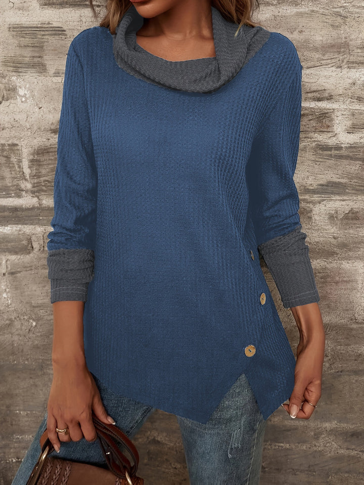 Damen Pullover mit modischem Kragen Drune