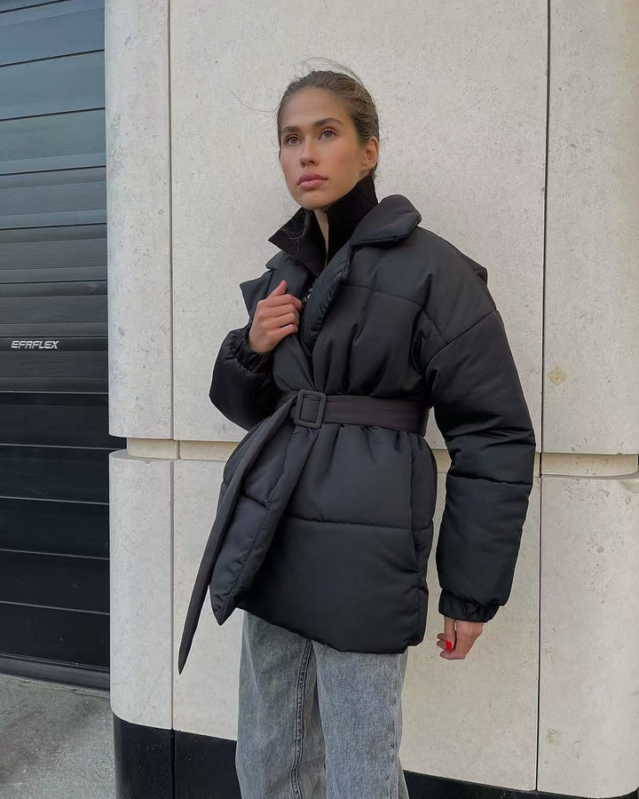 Drune | Taille Baumwolle V-Ausschnitt Pufferjacke