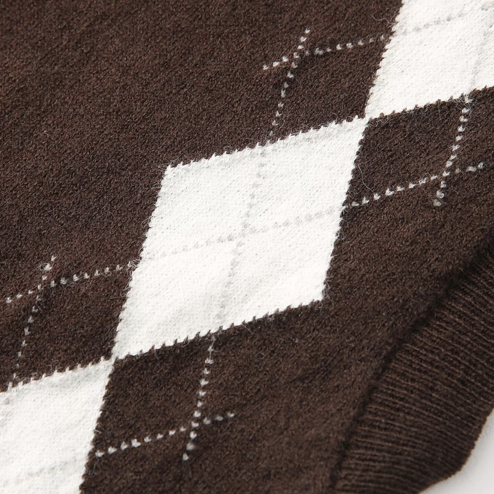 Damen Strickjacke mit modernem Rautenmuster und Knopfverschluss Drune