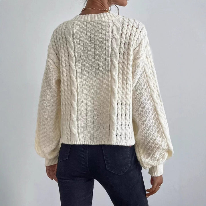 Damen verspielte Strickjacke mit Knöpfen und strukturierter Oberfläche Drune