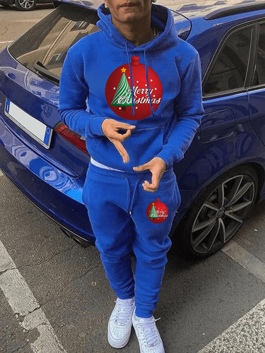 Damen lässiges Kapuzenpullover und Jogginghose Set mit festlichem Weihnachtsmotiv Drune
