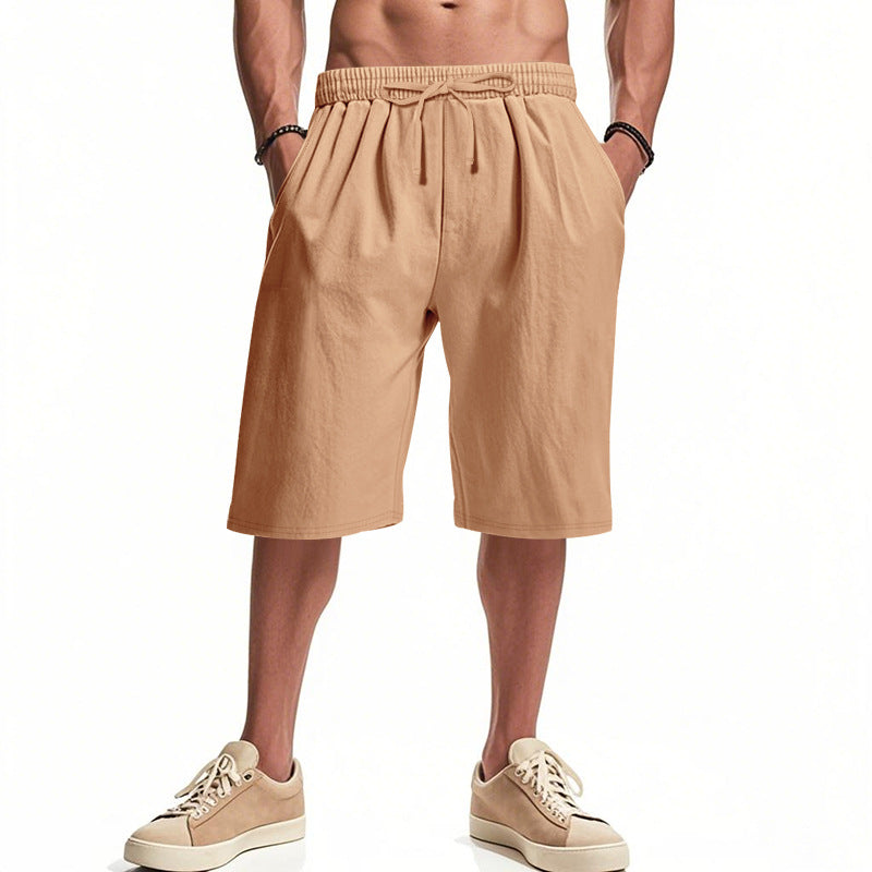 Herren nan lässige Bermudashorts aus Baumwollmix mit elastischem Bund Kordelzug und Seitentaschen Drune