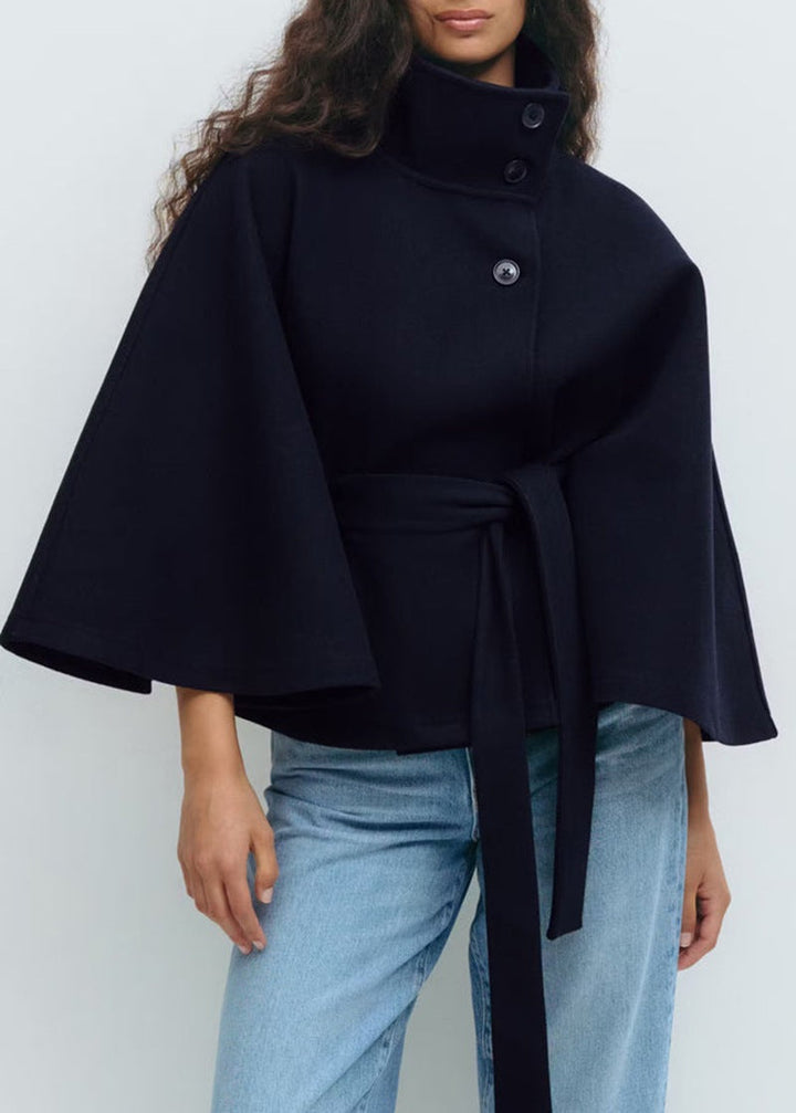 Damen Wickeljacke mit elegantem Stehkragen und weit geschnittenen Ärmeln Drune