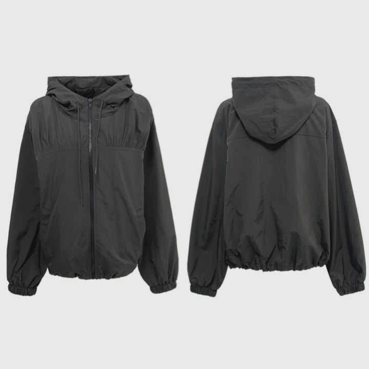 Damen athletische Übergangsjacke mit verstellbarem Kordelzug Drune