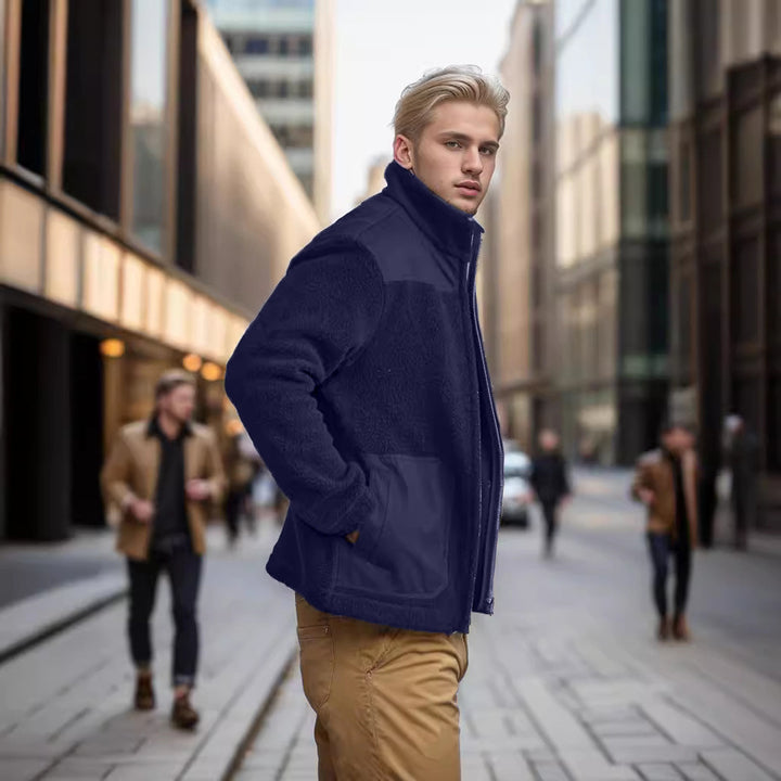 Herren kuschelige Fleecejacke mit raffinierten Taschen Drune