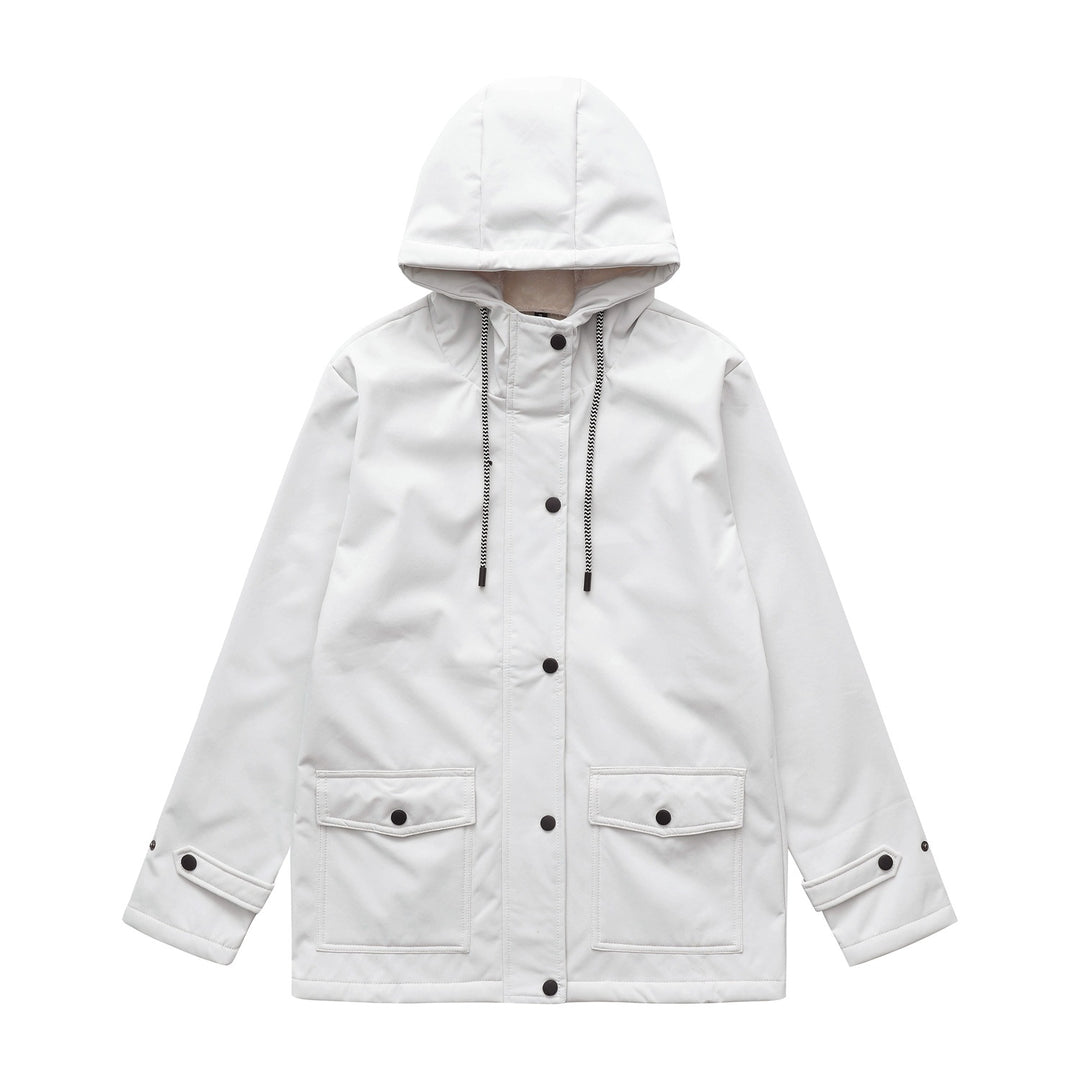 Damen wasserabweisende Outdoorjacke mit verstellbarem Kapuzenkragen Drune