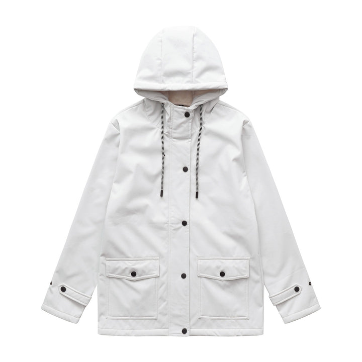 Damen wasserabweisende Outdoorjacke mit verstellbarem Kapuzenkragen Drune