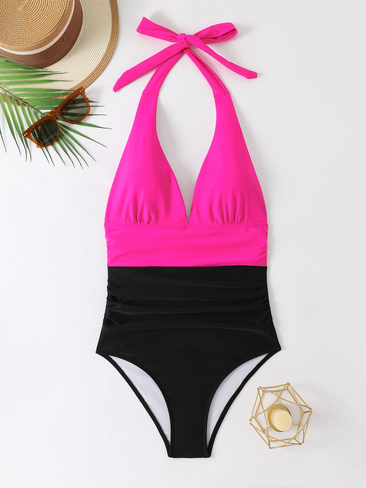 Damen Hoch geschnittener Badeanzug mit verstellbarem Halter Drune
