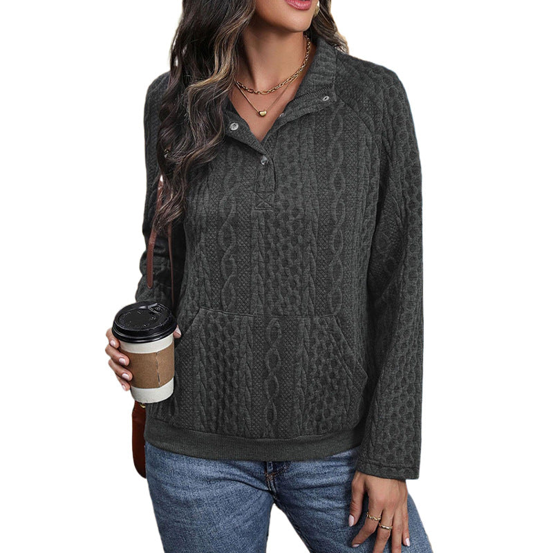 Damen Pullover mit hohem Kragen und strukturiertem Muster Drune