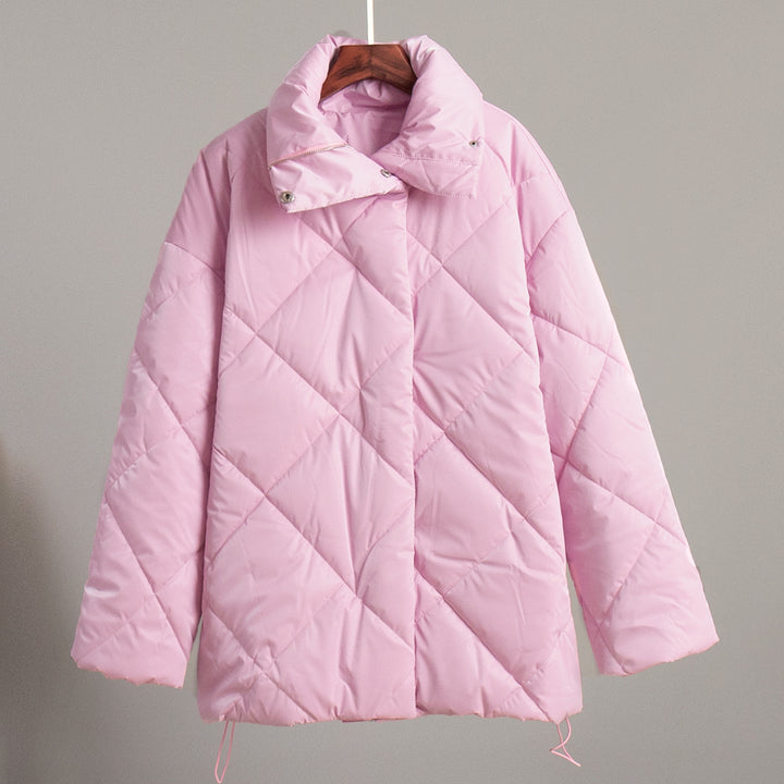 Damen gepolsterte Steppjacke mit hohem Kragen und praktischen Taschen Drune