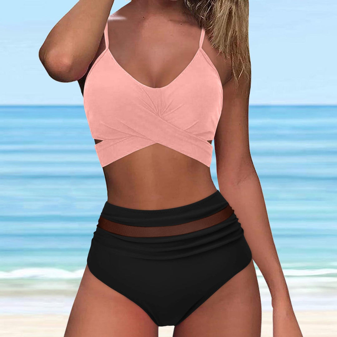 Damen High-Waist Bikini Set mit modischem Wickel-Oberteil Drune