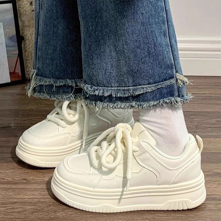 Damen Komfortable Sneaker mit dicker Gummisohle und atmungsaktivem Obermaterial Drune