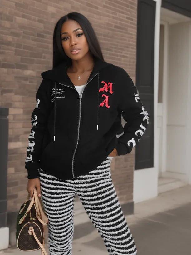 Damen Hoodie mit einzigartigem grafischen Druck Drune