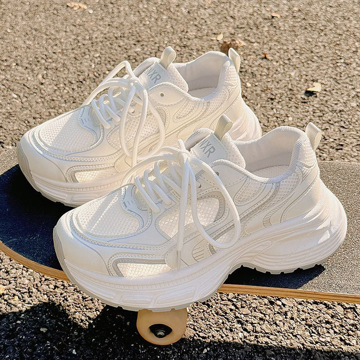 Damen Chunky Sneakers mit atmungsaktiver Mesh-Oberfläche und gepolsterter Sohle Drune