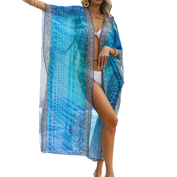 Damen luftiger Strandkimono mit elegantem Muster Drune