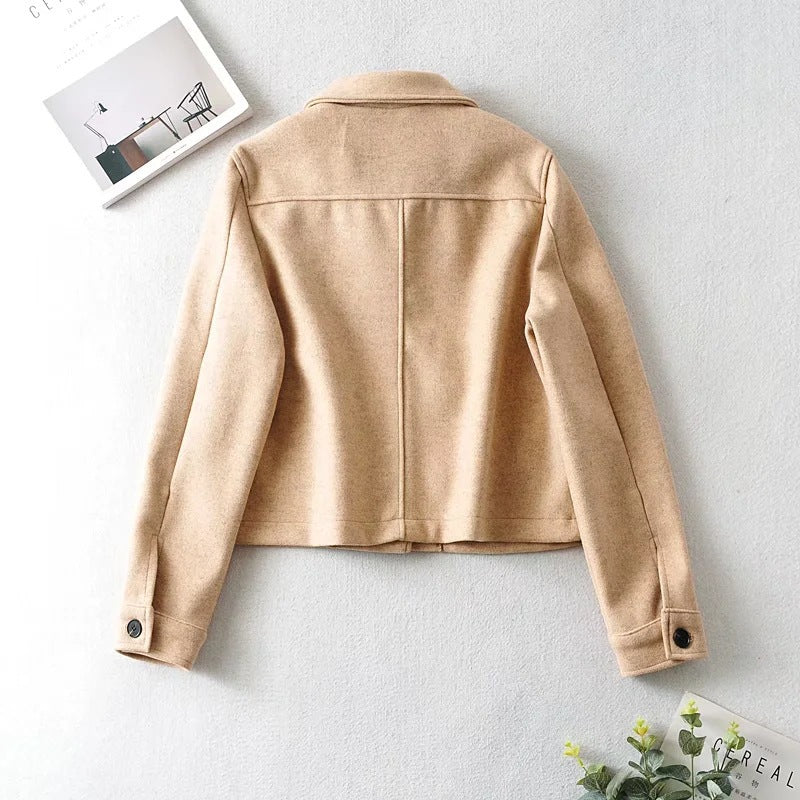 Damen Modische Kurzjacke mit praktischen Taschen Drune