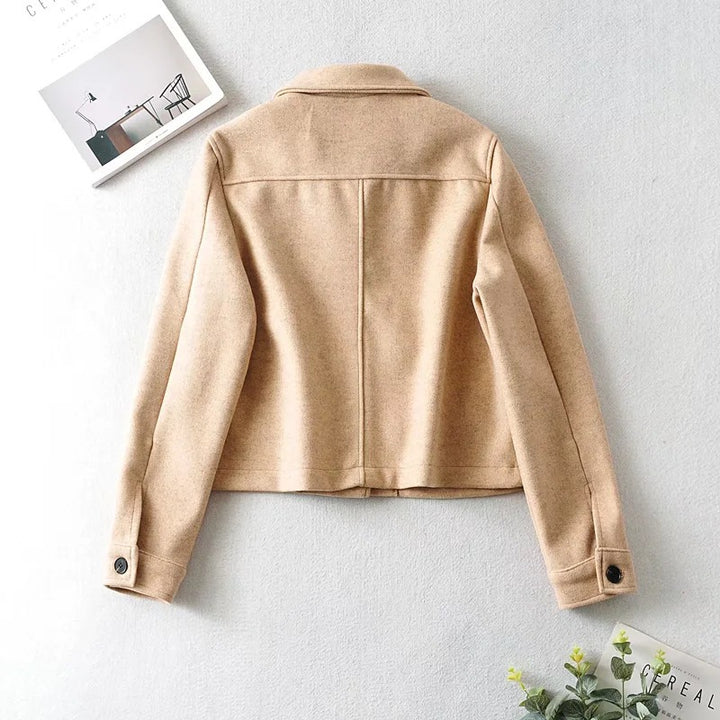 Damen Modische Kurzjacke mit praktischen Taschen Drune