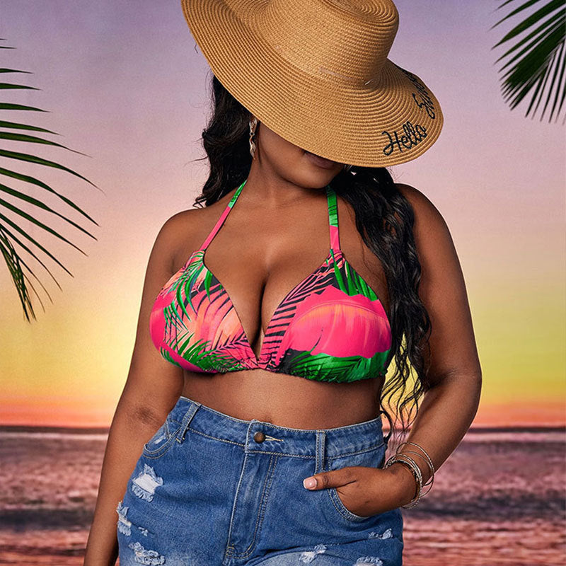 Damen Triangel-Bikini mit floralem Design Drune