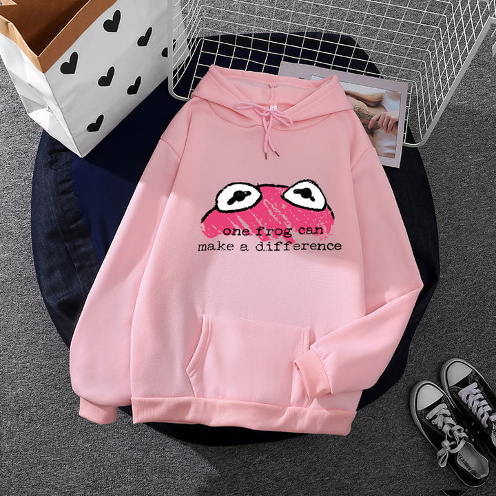Damen Kapuzenpullover mit kreativem Froschdesign Drune