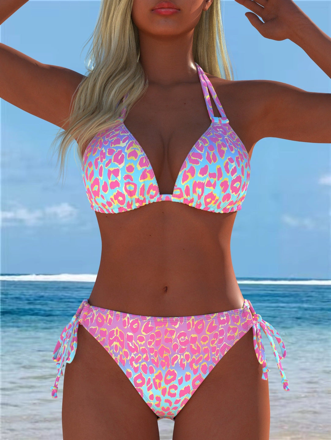 Damen Bikini-Set mit verspieltem Schnitt und trendigem Mustermix Drune