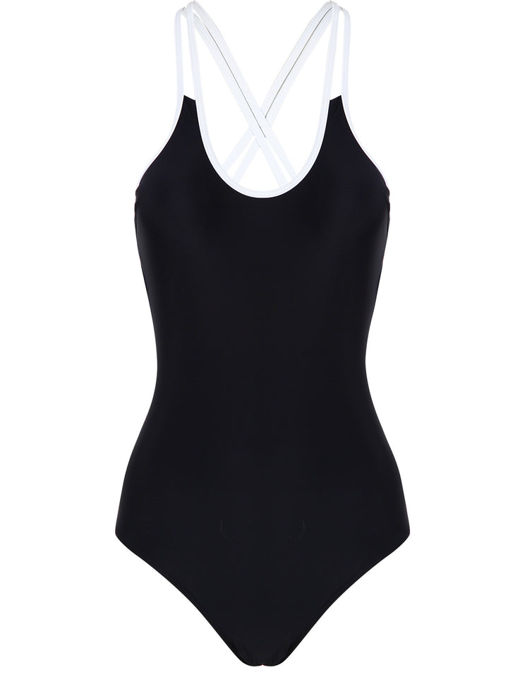 Damen Einteiliger Badeanzug mit trendigem Kreuzträger-Design Drune