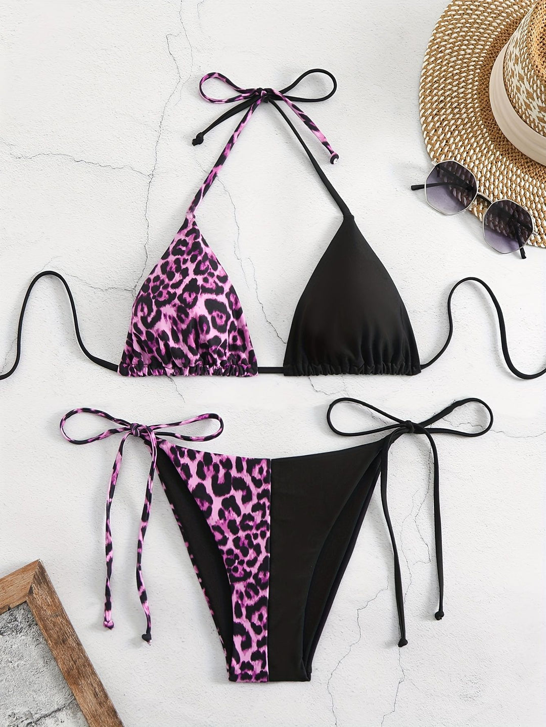 Damen Dreieck-Bikini mit raffiniertem Tiermuster Drune