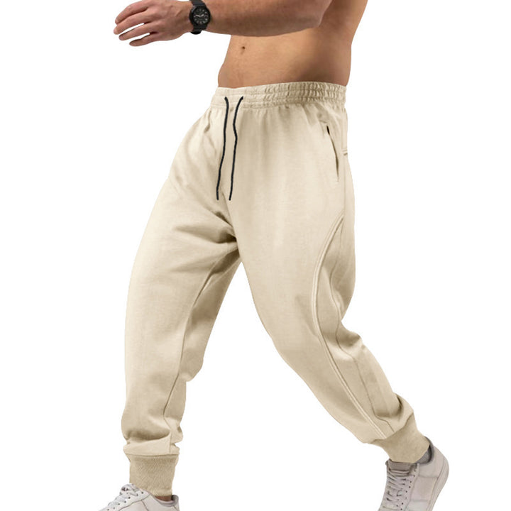 Herren sportliche Sweatpants mit seitlichen Reißverschlusstaschen und elastischem Bund Drune
