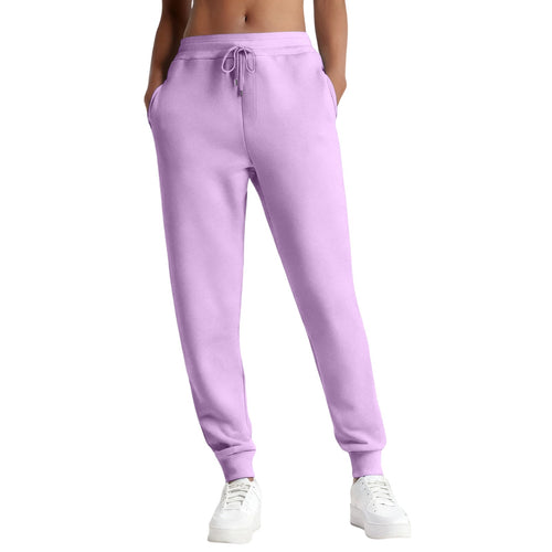 Damen nan schmale High‑Waist Sweat-Jogginghose mit hohem Komfortbund, verstellbarem Kordelzug und elastischen Knöchelbündchen Drune