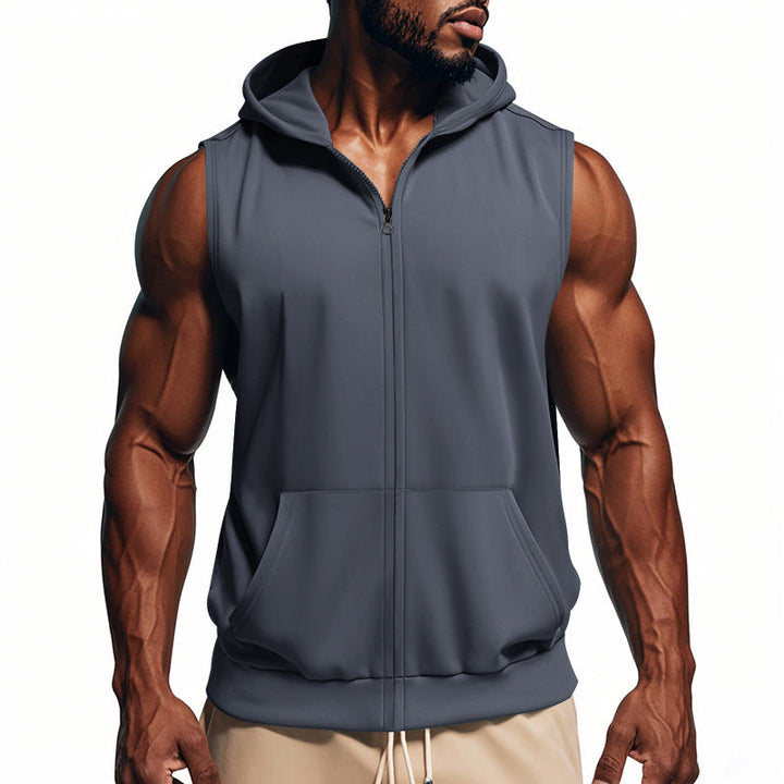 Herren ärmelloses Kapuzenshirt aus atmungsaktivem Material Drune