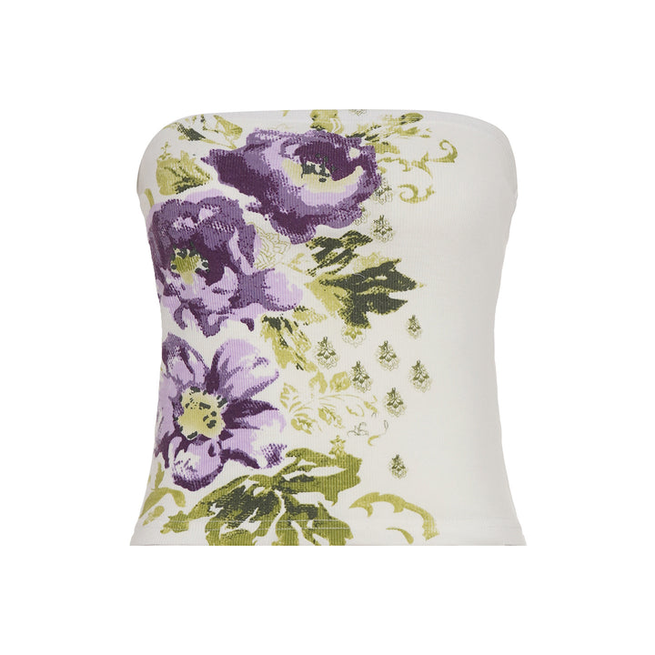 Damen Bandeau-Top mit floraler Stickerei und elastischer Passform Drune