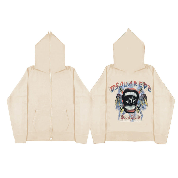 Damen Kapuzenjacke mit kreativem Grafikdesign Drune