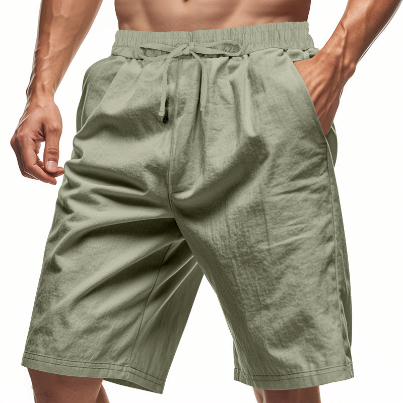 Herren nan lässige Bermudashorts aus Baumwollmix mit elastischem Bund Kordelzug und Seitentaschen Drune