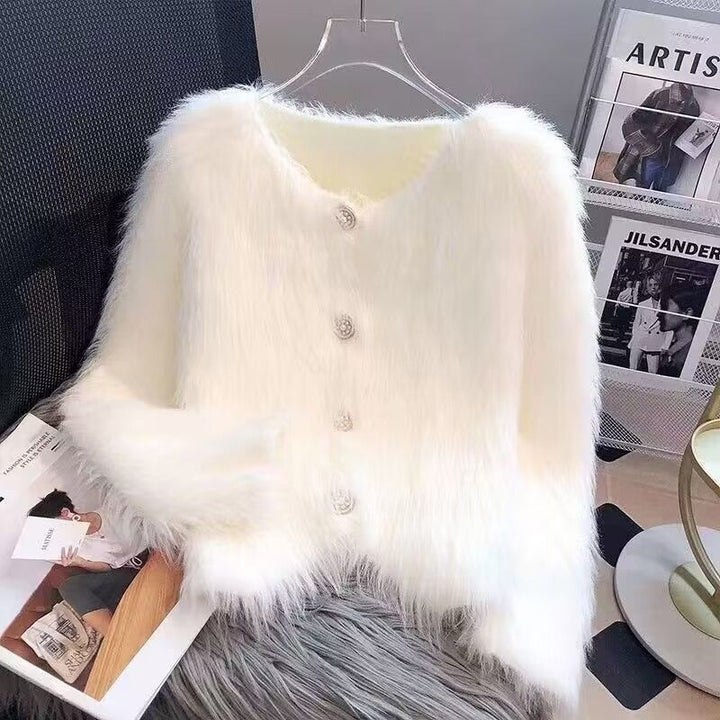 Damen kuschelige Strickjacke Drune